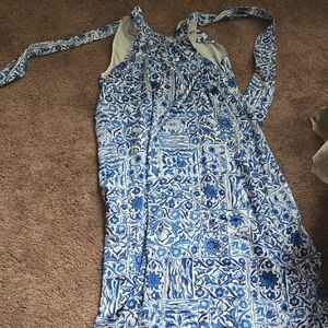 Blue and White Patterned Dress